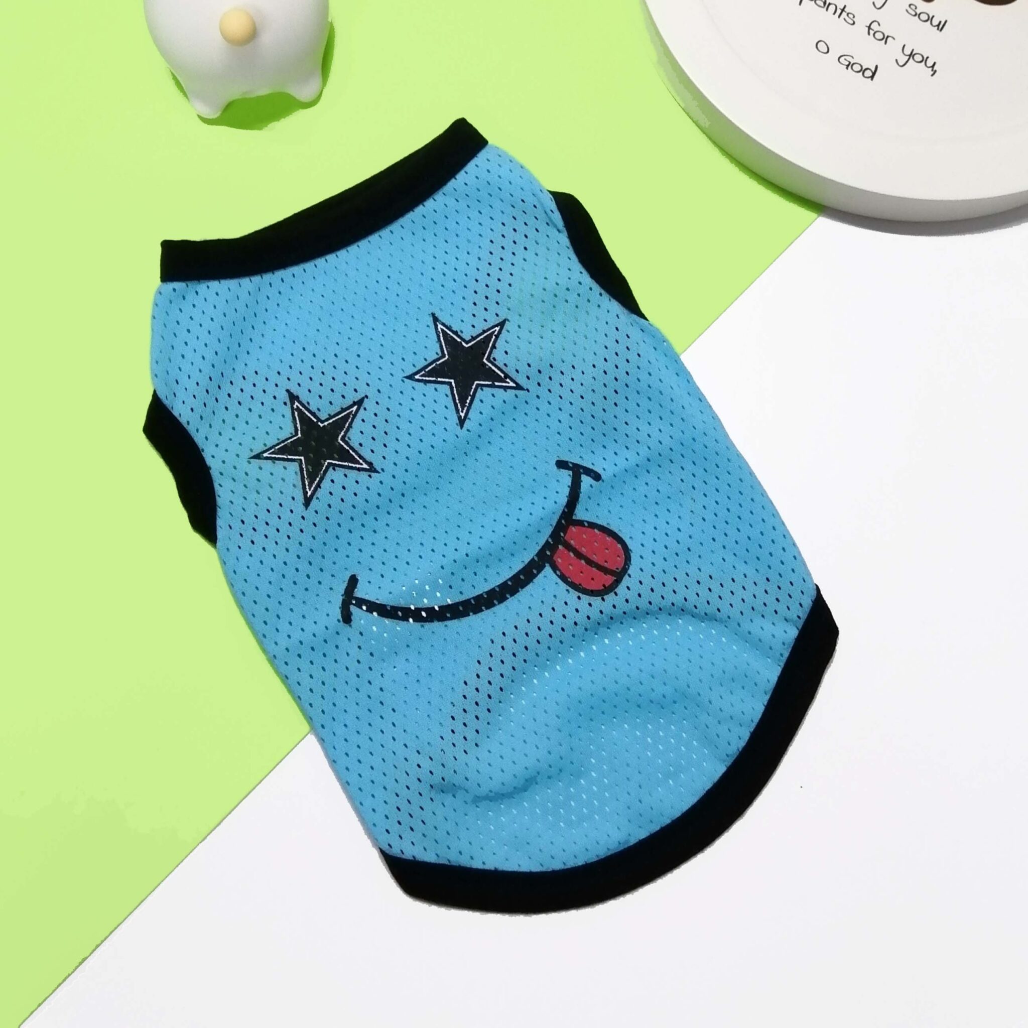 Mesh smiling dog Vest (polyester)JZBP002