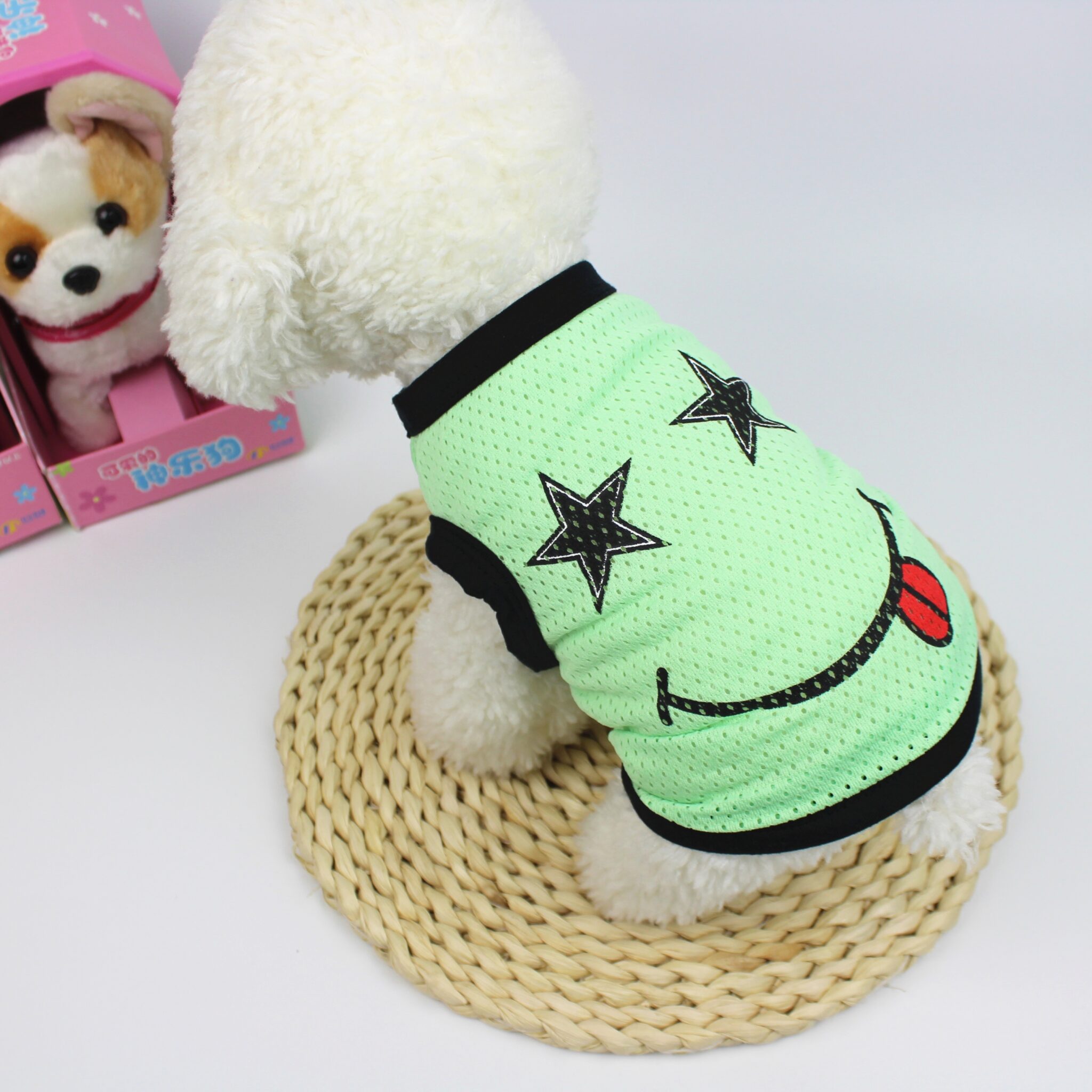 Mesh smiling dog Vest (polyester) JZBP003