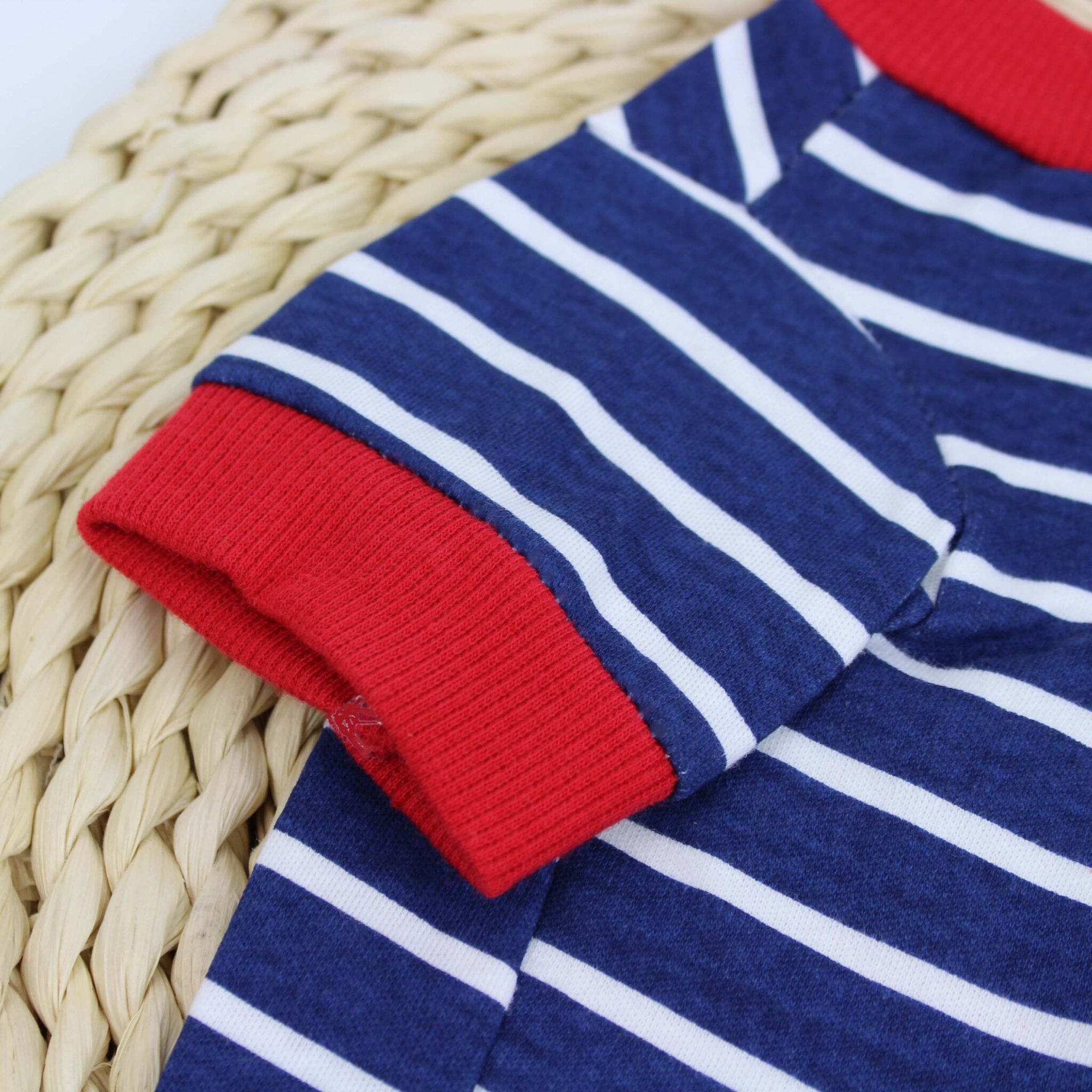 Cartoon printed dog T-shirt with striped monkey (cotton) JZTC020 blue striped monkey