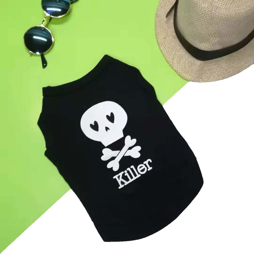 Letter printed dog vest (cotton) JZBC09