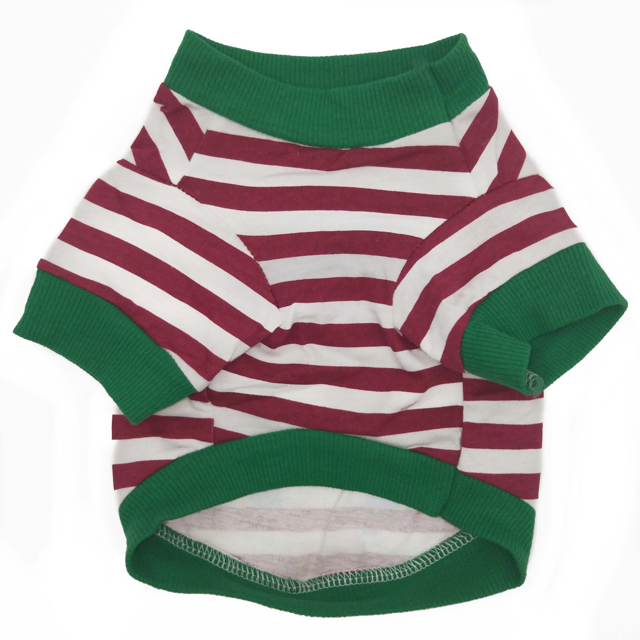 Cartoon printed dog T-shirt with striped monkey (cotton) JZTC019, jujube red striped monkey