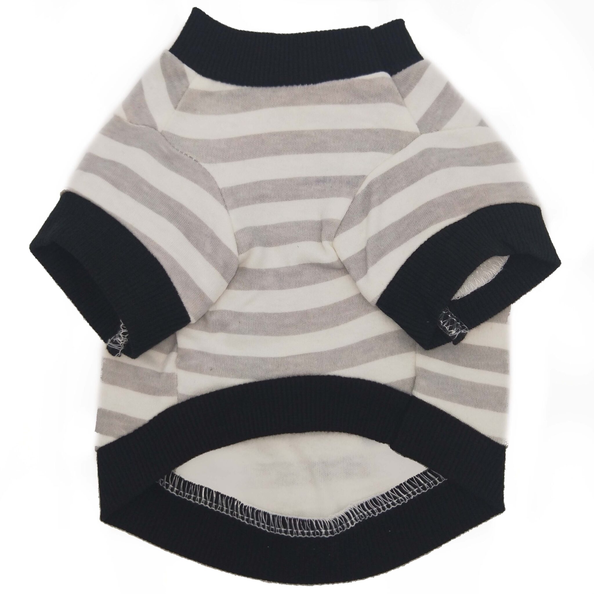 Cartoon printed dog T-shirt with striped monkey (cotton) JZTC026 Gray and white striped monkey